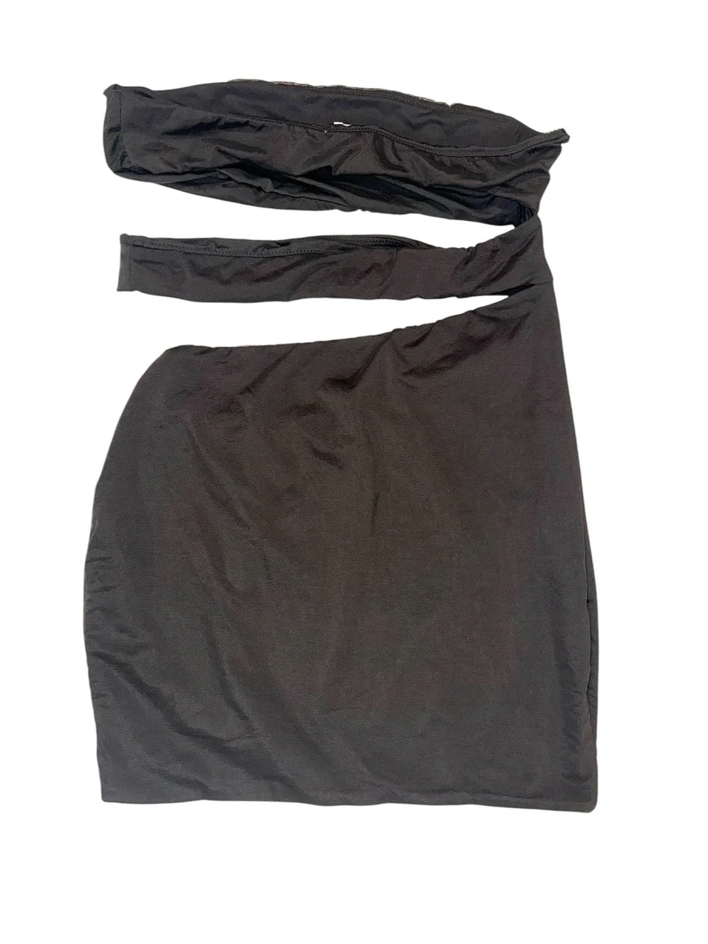 Oh Polly Black Strapless Cutout Bodycon Mini Dress US 10 - Picture 3 of 7